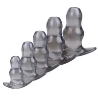 Plug anal oco de silicone macio, brinquedo sexual para mulheres e homens, massageador de próstata, plugue anal, estimulador expansível