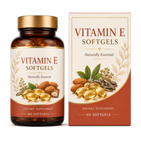 Complément Quotidien Standardisé de Vitamine E avec Huile de Lin pour les Marchés Américains et Européens, 60 Gélules Molles, Fournisseur OEM ODM Marque Privée