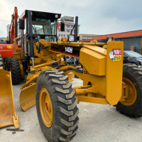 Niveleuse à moteur CAT 140H d'occasion en bon état, matériel de construction pour le nivellement des routes