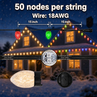 Guirlandes lumineuses de Noël C9 LED 24V personnalisées pour l'extérieur, décorations de Noël IP65, éclairages décoratifs pour arbres de Noël, vente en gros