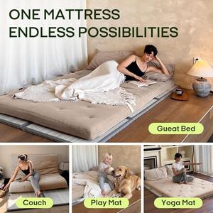 Materasso <span class=keywords><strong>Futon</strong></span> Giapponese Arrotolabile in Cotone Organico da 4 Pollici, Materasso Tatami Pieghevole per Adulti e Bambini - Product Image 5