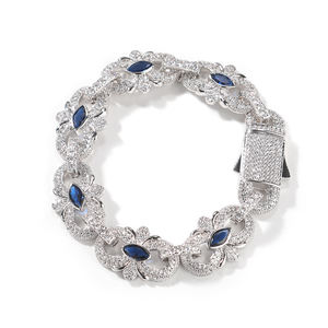 UWIN CH Cross Floral Infiniti catena a maglie 5A CZ ghiacciata a catena Infinity 8 <span class=keywords><strong>con</strong></span> collana da donna rosa blu Marquise zircone - Product Image 6