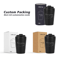 Tasse Isotherme de Voyage Personnalisée 12oz, Double Paroi Sous Vide, en Acier Inoxydable, avec Couvercle pour Cadeau