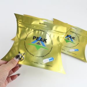 Custom Print <b>Metallic</b> Color Plastic Bag Fruit Shape Juice Pouch Packaging Aluminum Foil Pill Zipper Shaped Bag - Product Image 1