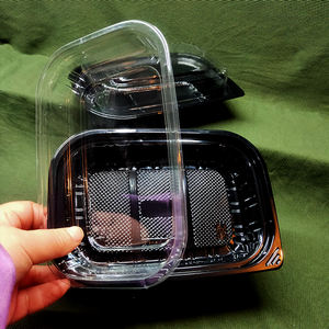 Barquette rectangulaire jetable en plastique PET Liancheng 410 ml, haute transparence, pour pain et gâteaux, avec couvercle, idéale pour la <span class=keywords><strong>vente</strong></span> en gros et l'emballage frais à emporter - Product Image 5