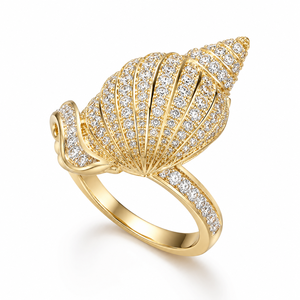 Anello a Forma di Conchiglia Marina per Donne, Gioiello Creativo e Alla Moda - Product Image 1