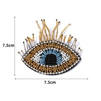 Patchs en tissu PVC à coudre, motif œil perlé 3D, décorations œil maléfique pour chaussures, chapeaux, accessoires et garnitures de vêtements DIY