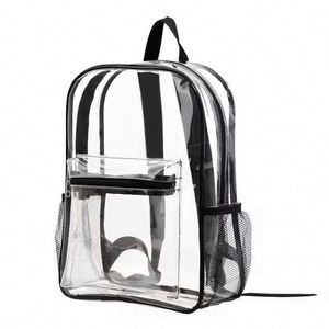 Popular Women and Men School Bag Pvc Transparent Mesh <b>Clear</b> Fashion Outdoor Travel Storage <b>Backpack</b> Custom Promotional Gifts - Product Image 1
