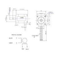 Petit moteur pas à pas NEMA 8, 1,8 degré, 0,022 Nm, 5,28 V, 0,6 A, 60 g, léger, large plage de température (-40 à 100 °C), certifié CE RoHS