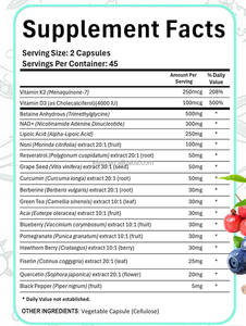 OEM preiumnad + อาหารเสริม300มก. & resveratrol 1000มก. | สูตรยืนยาวแบบออร์แกนิกพร้อม liposomal NAD + - Product Image 3
