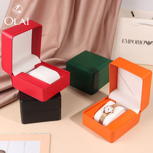 최저가 도매 심플한 PU 시계 주얼리 보관 케이스 내구성 좋은 싱글 시계 박스 - Product Image 5