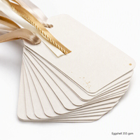 Étiquettes suspendues à texture coquille d'œuf avec logo en relief pour marques de vêtements haut de gamme, taille et forme personnalisées pour vêtements et accessoires