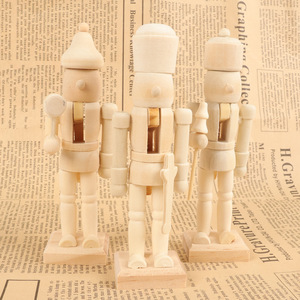 Décoration à peindre soi-même, peinture sur bois, ornement de Noël, jouets DIY pour enfants, soldats casse-noisettes non peints - Product Image 3