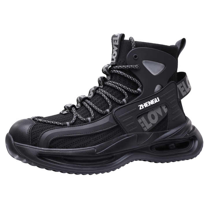 Scarpe Antinfortunistiche Uomo Donna Punta Acciaio | Leggere Traspiranti Antiscivolo Taglia 42 Nero - Foto 7