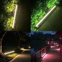 Lampes LED solaires décoratives linéaires pour extérieur, étanches IP65, à intensité variable par télécommande RGB, pour aménagement paysager