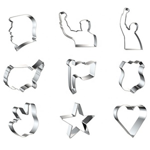 Mapa de caracteres americanos y camino de la bandera nacional Cortadores de galletas de acero inoxidable Insignia de policía de Texas Molde para hornear - Product Image 1