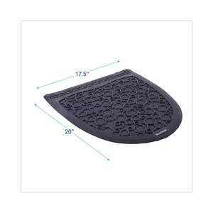 Tapis d'urinoir en caoutchouc Boardwalk 2.0 avec capteur pour salle de bain, 17,5 x 20, noir/noir, 6 par carton - Product Image 1