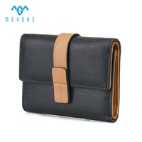 Dompet Kulit Asli Berkualitas Tinggi, Tempat Kartu, Tempat Koin, Kancing, Portabel, Anti RFID, Fashion Wanita