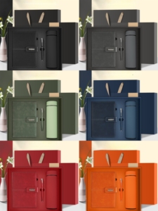 Wholesale Personalized Luxury Leather A5 <b>Notebook</b> Pen Stainless Steel Water Bottle Corporate Business Gifts Box <b>Set</b> Embossed - Product Image 4
