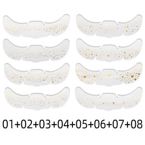 Patchs de maquillage de visage de <span class=keywords><strong>tatouage</strong></span> temporaire pour femmes taches de rousseur métalliques estampage à chaud autocollants en papier étanche argent doré pour les fêtes - Product Image 6