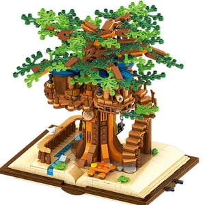 DIY Moc Hutan Rumah Pohon Sihir Buku Empat Musim Perakitan Blok Bangunan Model Klasik Bricks Set Anak Kit Mainan