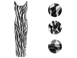 ZHEZHE Elegante Abito Lungo da Donna 2024 con Motivo <span class=keywords><strong>Zebrato</strong></span>, Schiena Aperta e Top Senza Maniche Casual - Product Image 5