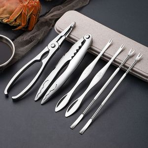 Stack Cat <b>Crab</b> Eating Tools Set 8Pc Zinc Alloy Seafood Tool Kit For Hairy <b>Crab</b> Dismantling - Product Image 1