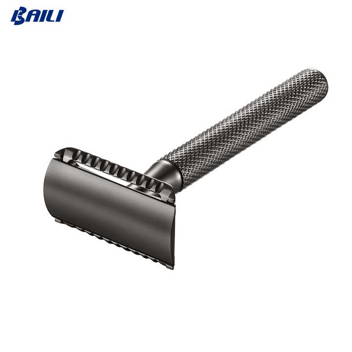 Mens Straight Blades Safety Razor - Zinc Alloy & Double Edge