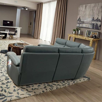 Canapé d'angle en cuir véritable haut de gamme pour salon, prix compétitif, vente chaude, ensemble de canapés sectionnels inclinables 5 à 6 places