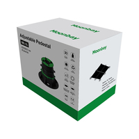 Support de plancher surélevé réglable auto-nivelant en plastique moderne Moonbay, socle de terrasse anti-UV, finition noire, charge 2000 kg, facile à installer