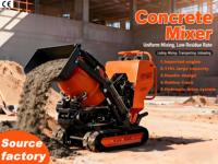 Mini Bétonnière sur Chenilles de Qualité Industrielle avec Unité de Puissance Importée, Malaxeur Compact à Tambour pour Petits Projets de Construction et de Rénovation