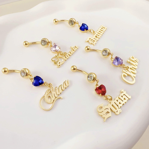 Qiuhan bãi biển mùa hè sexy cá nhân piercing cơ thể đồ trang sức tên vòng bụng - Product Image 5