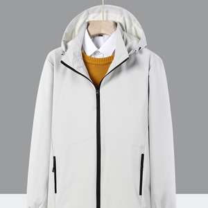 Outdoor Windproof Waterproof Jacket Ivory Xs S M L 2xl 3xl 4xl With Hood And Zip Pockets For Hiking Camping Mountaineering - Product Image 1