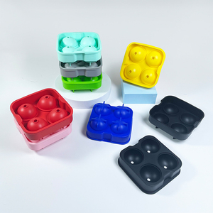 Cấp Thực Phẩm Tùy Chỉnh 4 Ngăn Silicone Vòng Hình Cầu <span class=keywords><strong>Ice</strong></span> Cube Khay Khuôn Silicone <span class=keywords><strong>Ice</strong></span> Ball Khuôn - Product Image 6