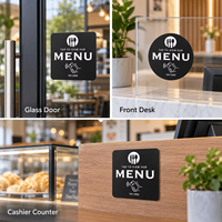 Cartes de menu 12x12cm adaptées aux restaurants/café/bars, cartes NFC avec dos adhésif