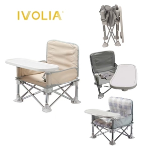 Chaise d'alimentation réglable et pliable pour bébé, portable et pratique, <span class=keywords><strong>avec</strong></span> plateau de repas et sac de rangement, pour intérieur/extérieur - Product Image 1