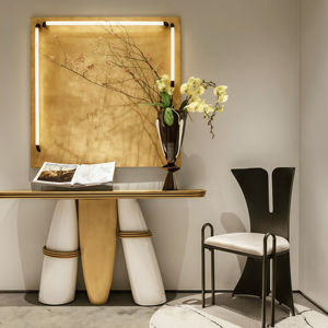 Table console de luxe moderne italienne, écologique, en bois massif, design artistique, villa, salon, haut de gamme, sur mesure - Product Image 4