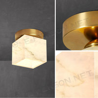 Plafonnier LED moderne en albâtre pour salon, luminaire encastré en forme de cube