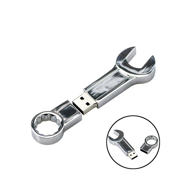 Custom Logo Metal Wrench USB Thumb Drive 2.0 8GB 16GB 32GB 3.0 Zip Drive 64GB USB Flash Drive 128GB Pen Drive USB Stick