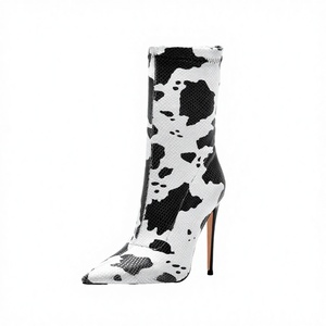Botines de tacón alto personalizados de fábrica para mujer, con punta fina, tacón delgado, de PU y goma, térmicos, que aumentan la altura, para invierno, sin cordones. - Product Image 3