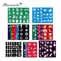 Pochoirs de tatouage pour peinture sur visage en PVC auto-adhésifs non toxiques personnalisés, pochoirs de peinture DIY