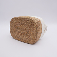Panier en paille tissé, pot de fleurs décoratif, boîte de rangement en rotin pour salon, panier en jute, panier tissé à la main