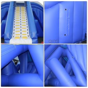Tobogán acuático inflable de alta velocidad de estilo libre azul gigante comercial para parques de atracciones al aire libre - Product Image 5