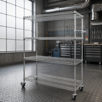 Chariot de stockage de bobines de circuits imprimés SMT ESD en acier au carbone, étagère métallique réglable à 4 niveaux, chariot à rayonnage métallique, capacité de charge de 250 kg, rayonnage à palettes