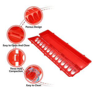 Mangeoire <span class=keywords><strong>rectangulaire</strong></span> pour poussins à 28 trous avec couvercle, anti-gaspillage, longue auge pour volailles, poulets, canards, oies, pigeons, élevage avicole - Product Image 5