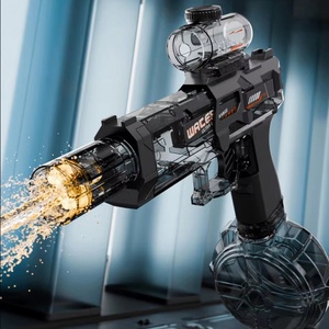 Pistolet à eau électrique automatique en plastique miniature pour enfants, avec lumière intégrée, jouet pour tir en extérieur - Product Image 3