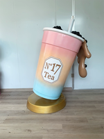 Sculpture de modèle de tasse de café de magasin de dessin animé de vente chaude pour des décorations de centre commercial