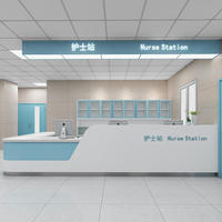 Conception moderne de réception, bureau de réception en forme de L de luxe pour hôpital, conception de réception pour clinique