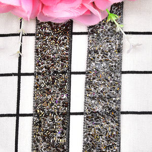 Cuentas de tubo de color, cadena de diamantes de imitación, cinta de diamante de cristal Hotfix, ajuste de ropa, vestido de Boda nupcial, cinturón, <span class=keywords><strong>bandas</strong></span> decorativas DIY - Product Image 4