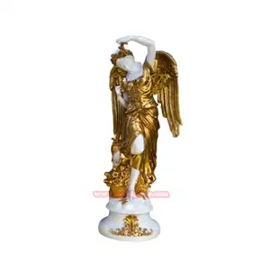Kapalı açık otel oturma odası dekorasyon sanat heykel fiberglas kaplama altın dört sezon tanrı heykelleri